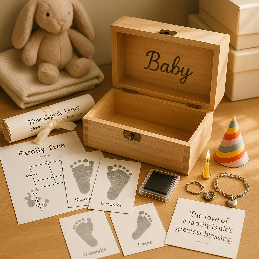 Baby keepsakes and memory products from Little Treasures for preserving precious first moments