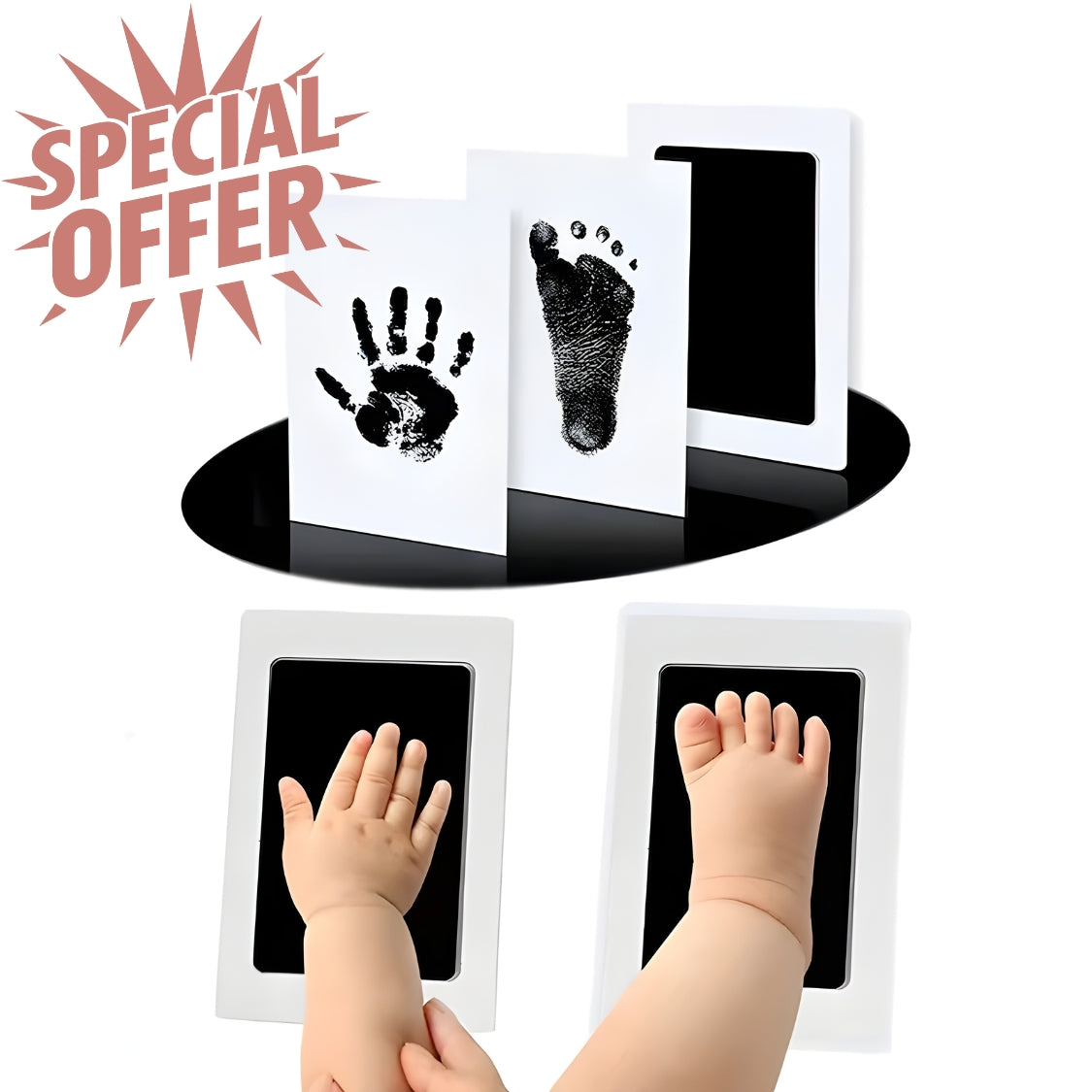 Clean-Touch Ink Pad Kit for Baby Hand and Footprint - Ink Never Touches Baby’s Skin - Little Treasures