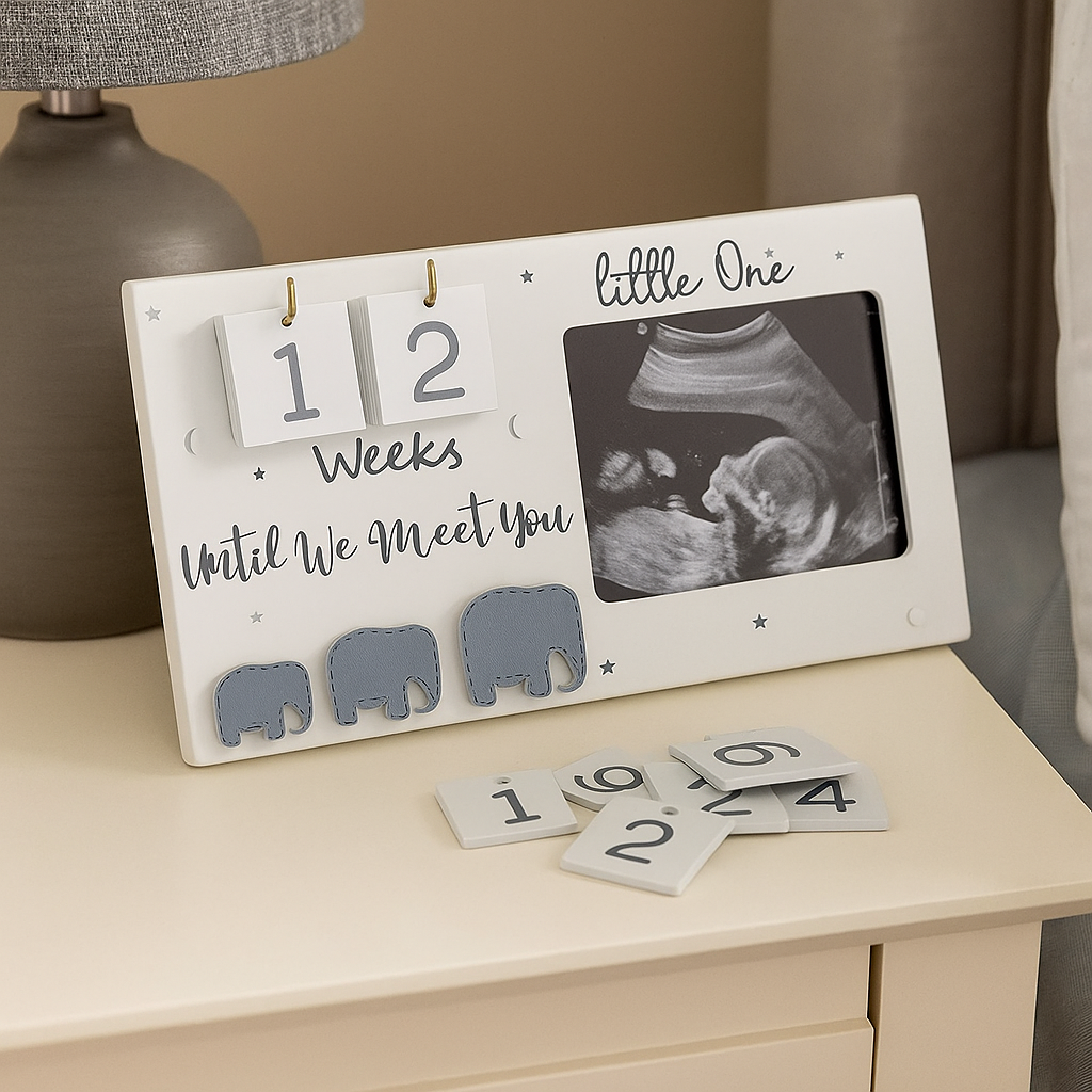 Elegant Ultrasound Frame with Weekly Countdown - Beautiful Pregnancy Keepsake & Baby Announcement Gift