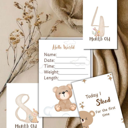 Printable Baby Milestone Cards – First Year Keepsake Set