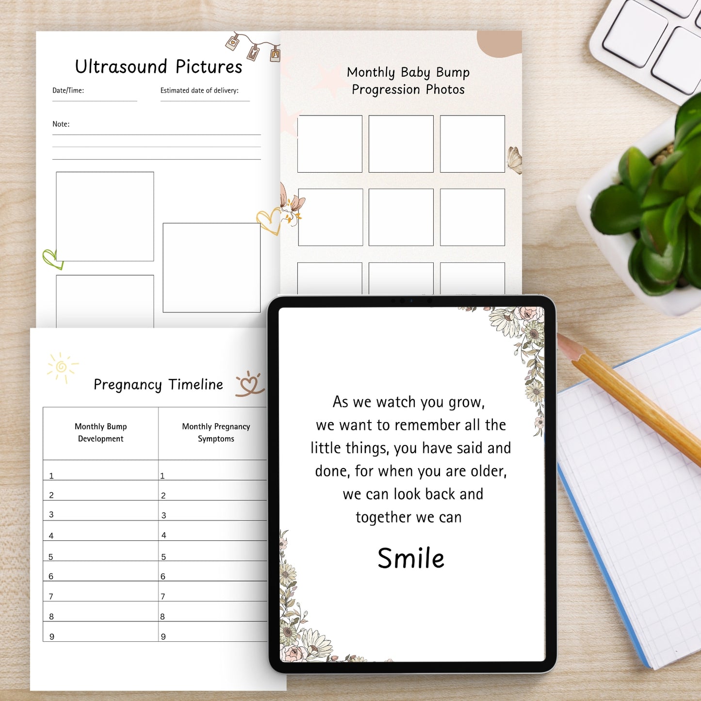 Digital Baby Memory Book (Pregnancy to 5 Years) - Canva Editable & Printable