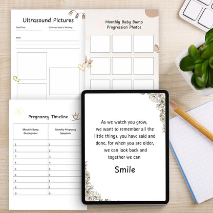 Digital Baby Memory Book (Pregnancy to 5 Years) - Canva Editable & Printable