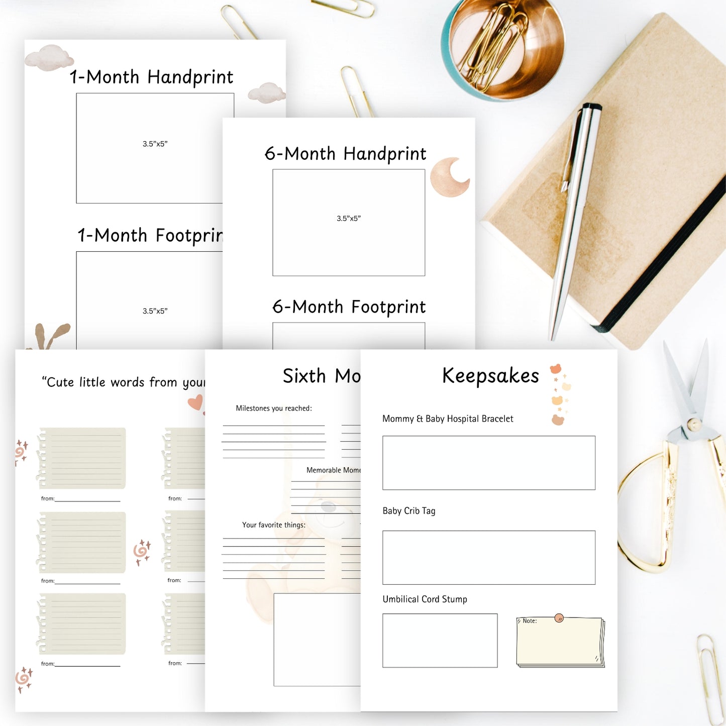 Digital Baby Memory Book (Pregnancy to 5 Years) - Canva Editable & Printable