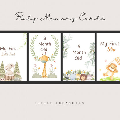 Baby Milestone Printable Cards – Monthly & First Moments Set