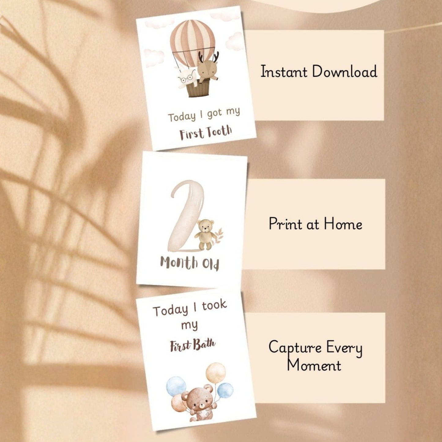 Printable Baby Milestone Cards – First Year Keepsake Set