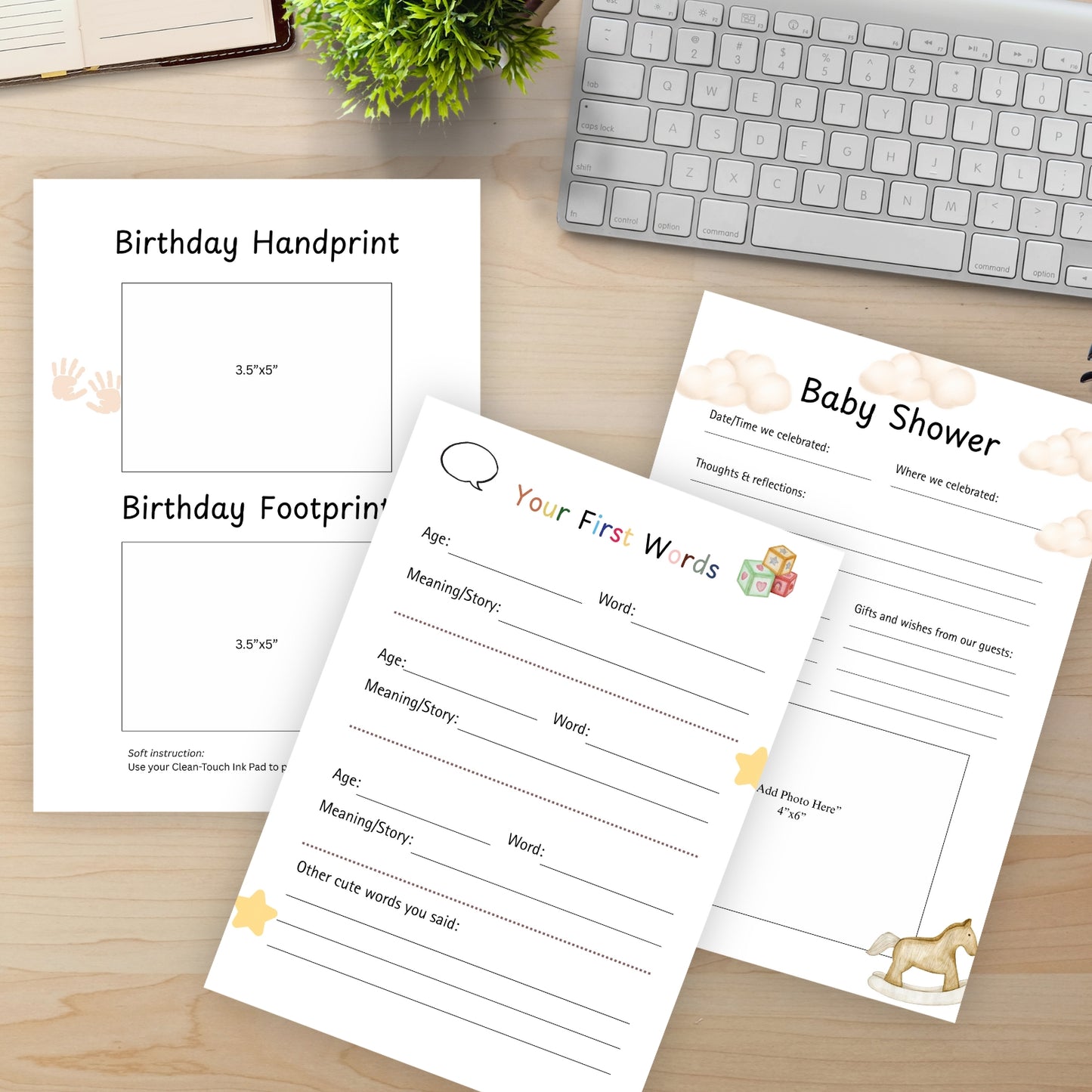 Digital Baby Memory Book (Pregnancy to 5 Years) - Canva Editable & Printable